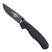 Navaja plegable ONTARIO RAT II negra con clip (EDC)