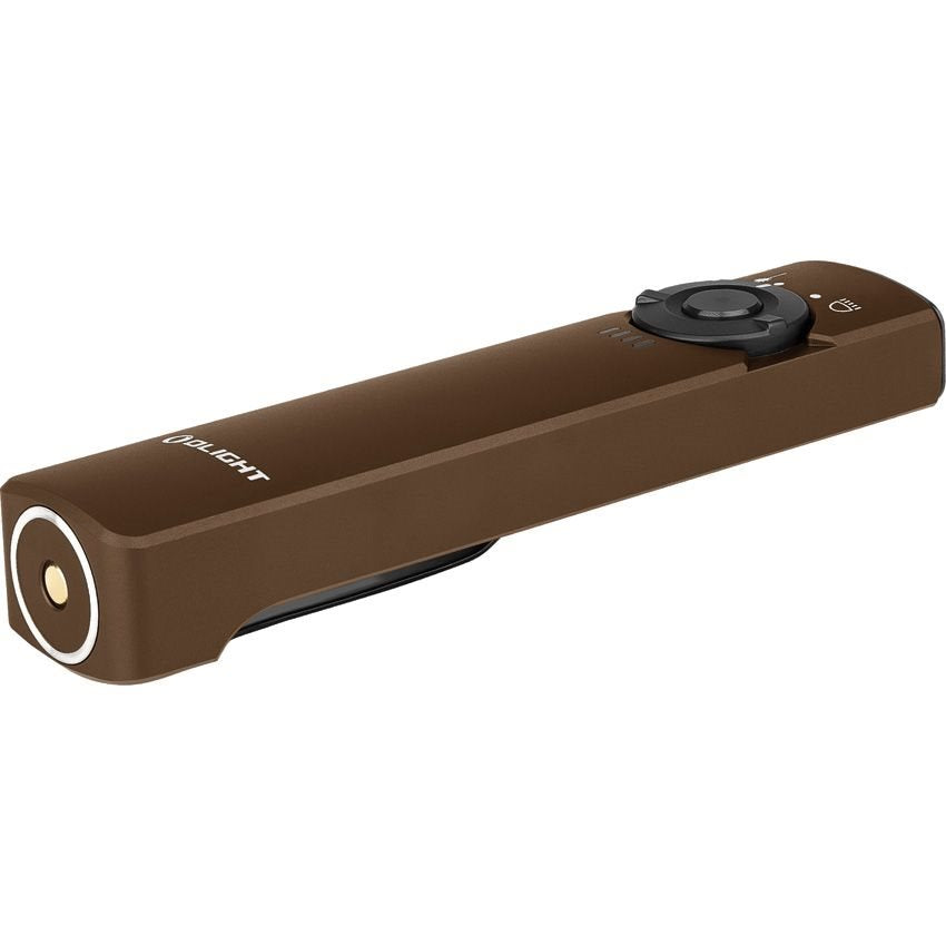 Linterna OLIGHT ARKFELD FLAT DESERT con láser verde y cuerpo de aleación de aluminio