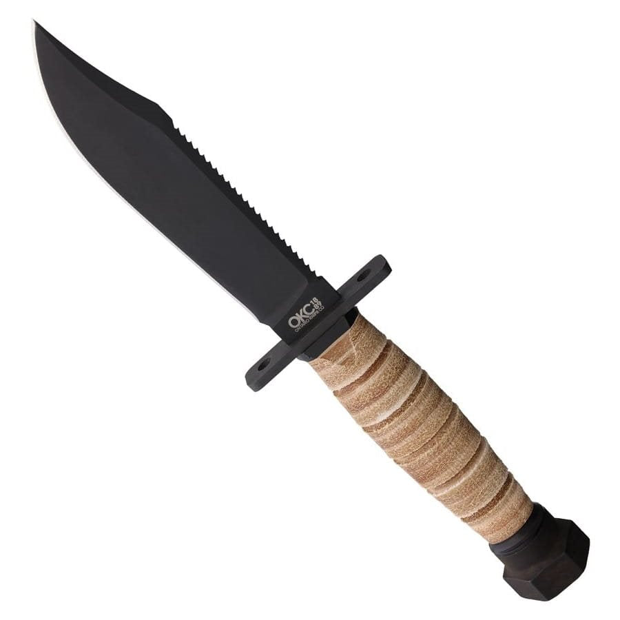 Cuchillo piloto AIR FORCE ONE con hoja parkerizada y funda de cuero