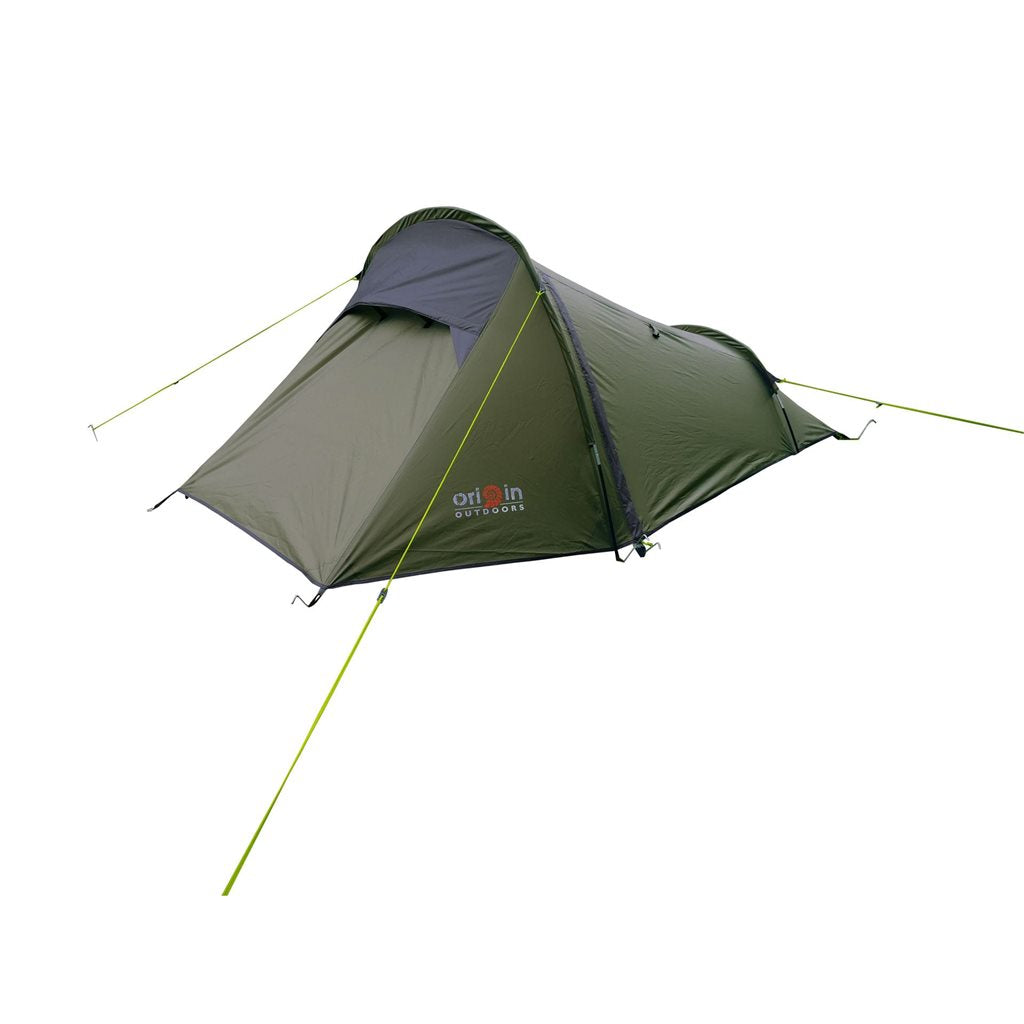 Tienda cúpula Hyggelig verde para 1 persona con suelo PE impermeable