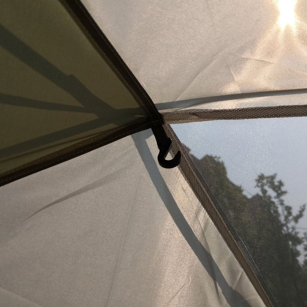 Tienda cúpula Hyggelig verde para 2 personas con suelo impermeable