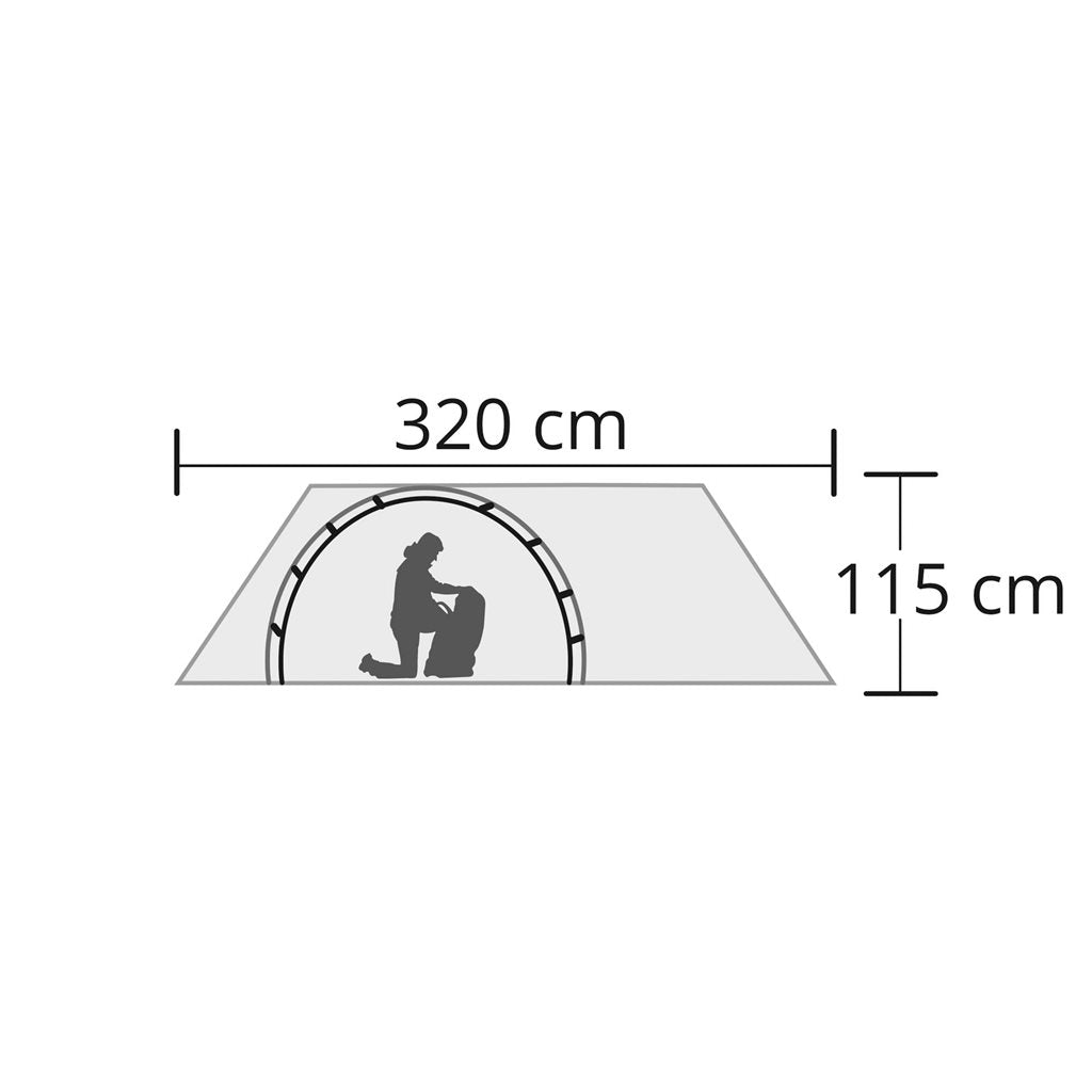 Tienda cúpula Hyggelig verde para 2 personas con suelo impermeable