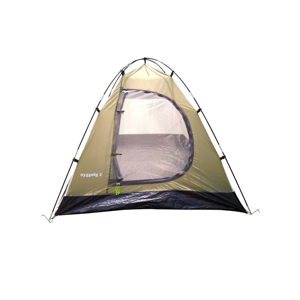 Tienda cúpula Hyggelig verde para 2 personas con suelo impermeable