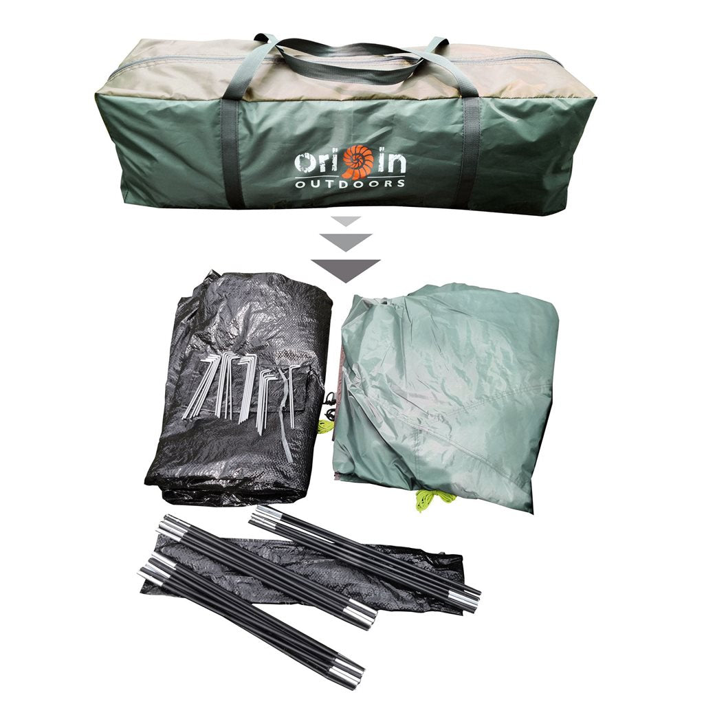 Tienda cúpula Hyggelig verde para 2 personas con suelo impermeable