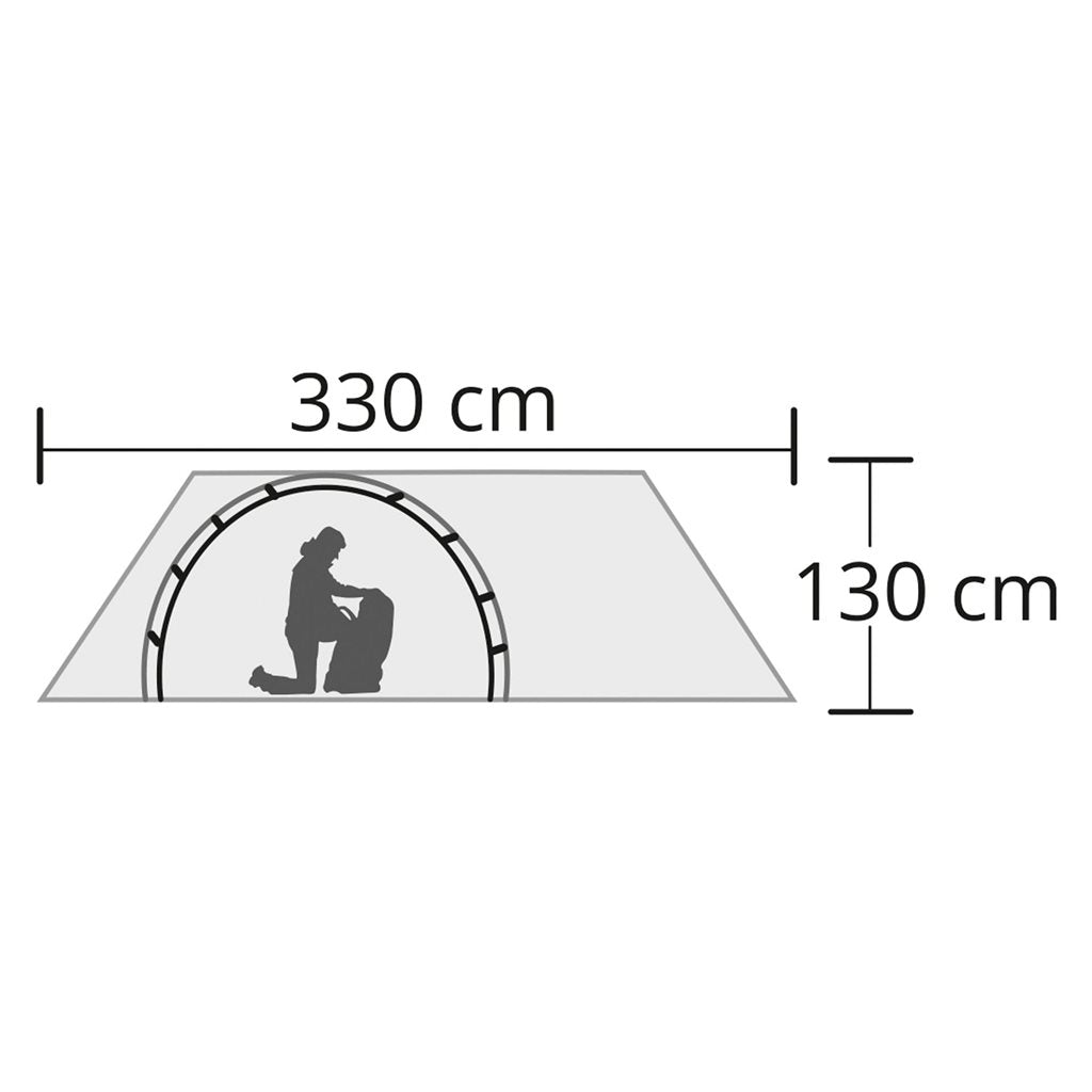 Tienda cúpula Hyggelig verde para 3 personas, poliéster resistente y suelo PE impermeable