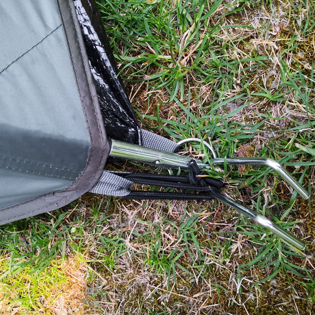Tienda cúpula Hyggelig verde para 3 personas, poliéster resistente y suelo PE impermeable