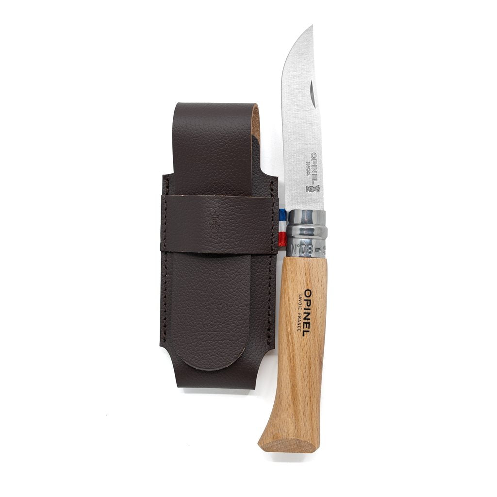 Navaja Opinel VRI Inox No.08 con mango de haya y funda