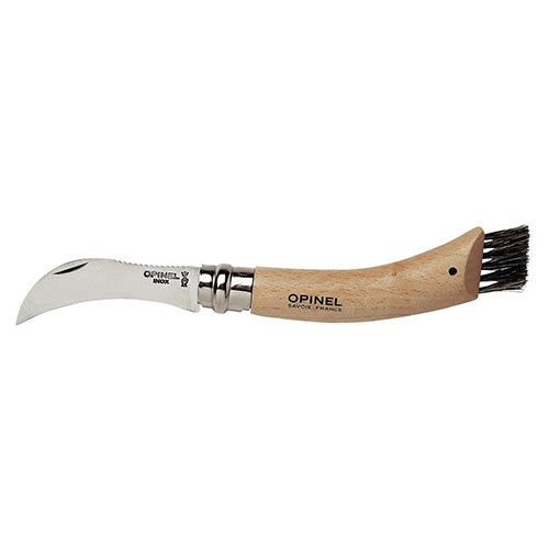 Navaja Opinel No.08 INOX para setas con cepillo de cerda en el mango