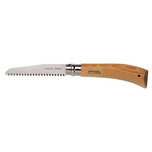 Sierra de bolsillo Opinel 12 cm con hoja de carbono y recubrimiento anticorrosión, corta ramas hasta 8 cm