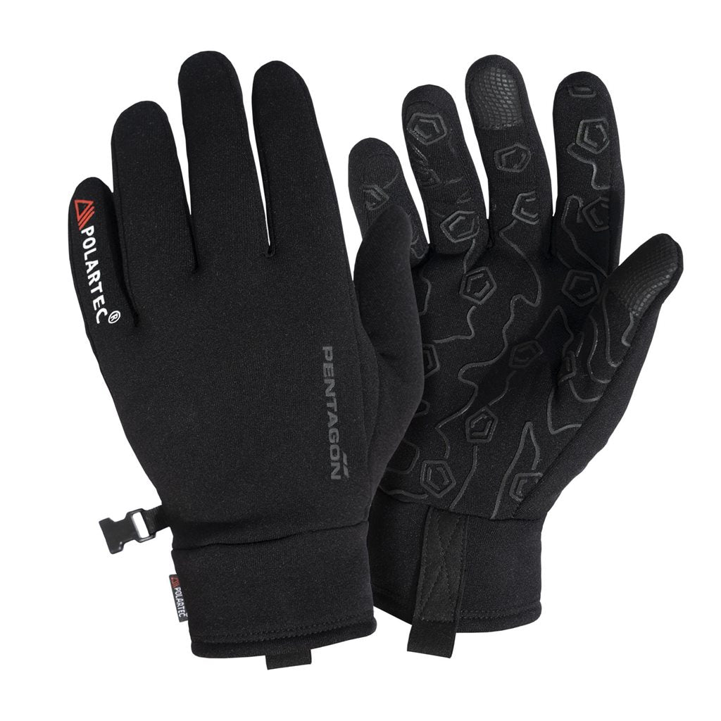 Guantes URU POWER Polartec® negros, material Polartec Power Stretch