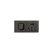 Parche IR grupo sanguíneo 0- (VELCRO) negro y verde, material visible en espectro IR