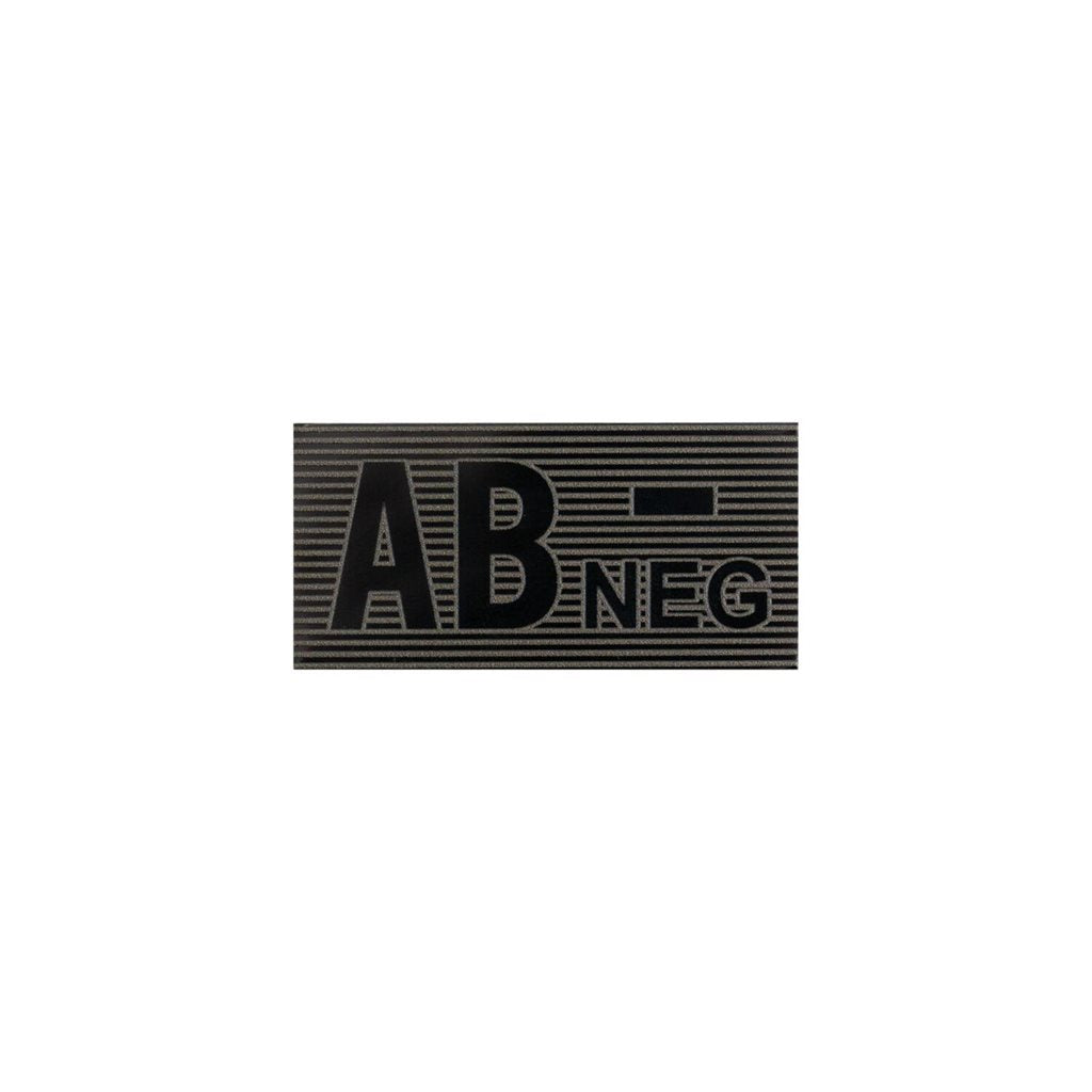 Parche Velcro IR grupo sanguíneo AB- negro y verde