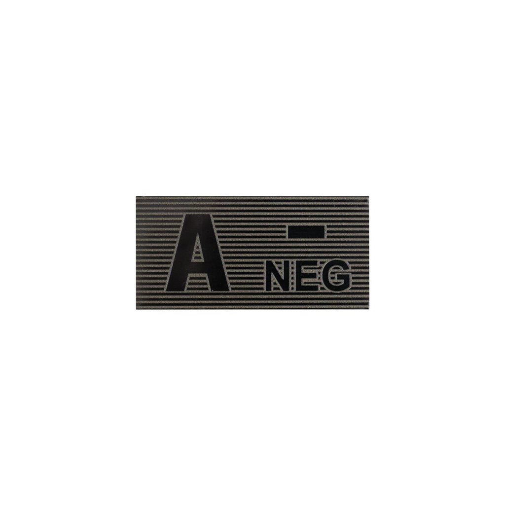 Parche VELCRO IR grupo sanguíneo A- negro y verde