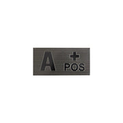 Parche VELCRO IR con grupo sanguíneo A+ en negro y verde, material resistente al desgaste y a la luz solar