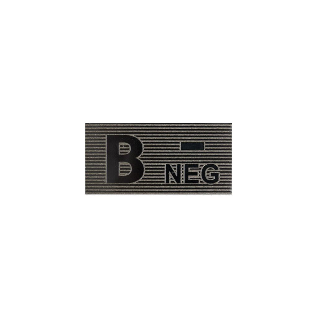 Parche VELCRO IR grupo sanguíneo B (NEG) negro/verde resistente a abrasión, temperatura y luz solar