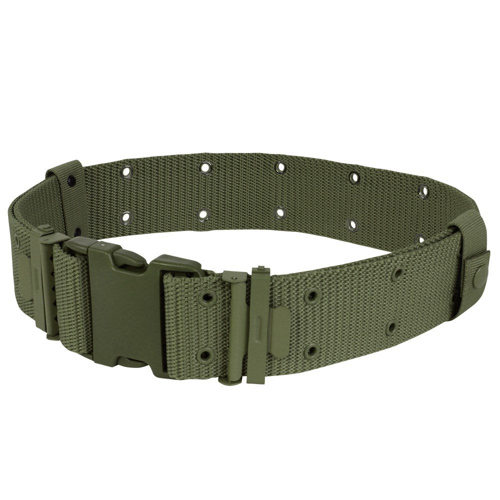 Cinturón US LC2 verde con hebilla FASTEX, nylon 5 cm, ajustable hasta 115 cm