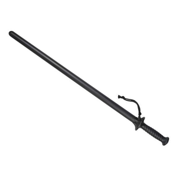 Porra rígida 68 cm negra con protector, polipropileno resistente
