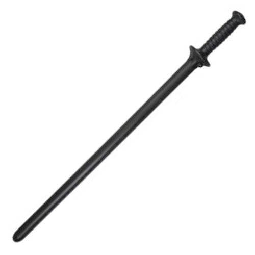 Porra recta negra 73 cm en polipropileno con protector de mano