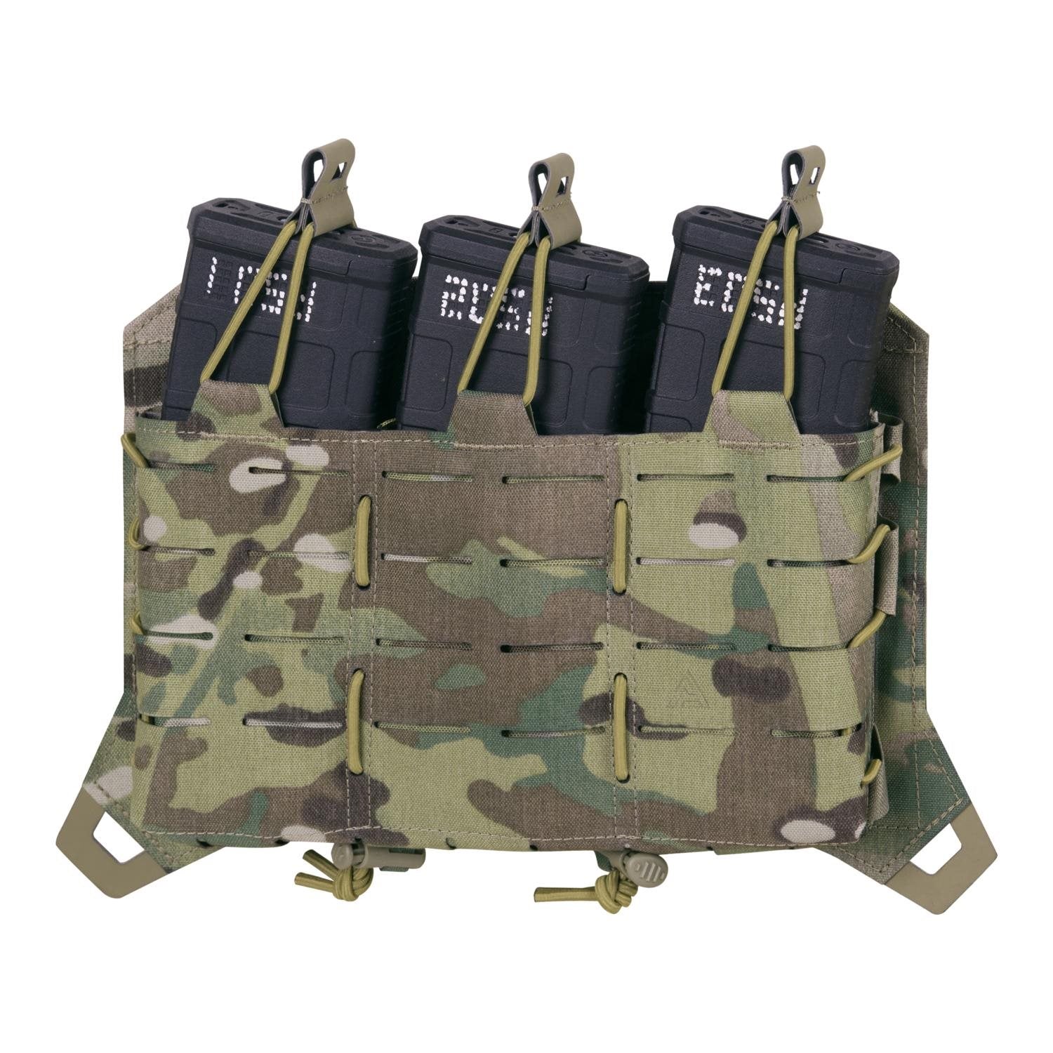 Plataforma frontal SPITFIRE con tres fundas para cargadores AR, AK y SR