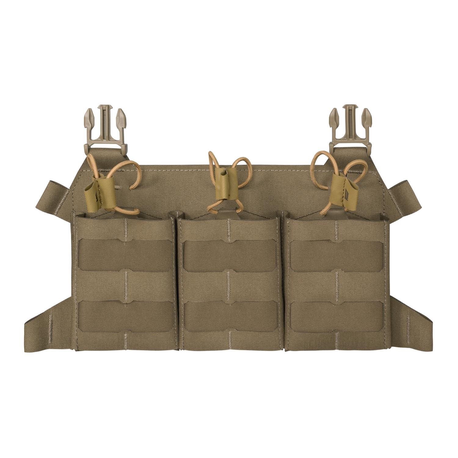 Plataforma frontal BEARCAT con tres bolsas para cargadores SR .308 en color coyote