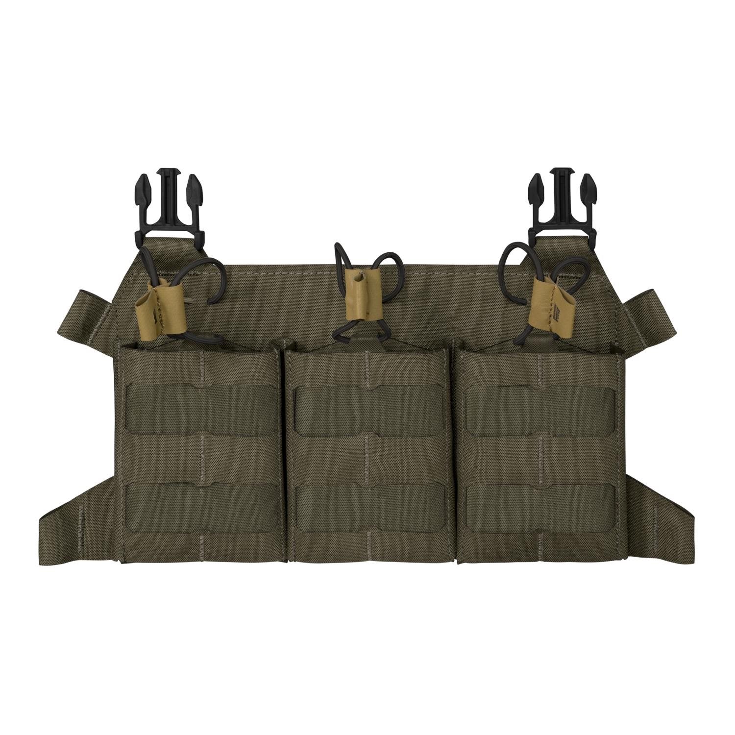 Plataforma frontal BEARCAT con tres bolsas para cargadores SR .308 en color coyote