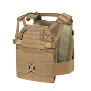 Portaplacas SPITFIRE MK II vista frontal con corte láser PALS/MOLLE y estructura ligera de nylon