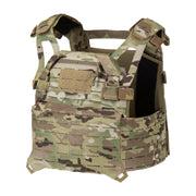 Portaplacas SPITFIRE vista frontal, portador balístico modular con tejido PALS/MOLLE y laminado de nylon