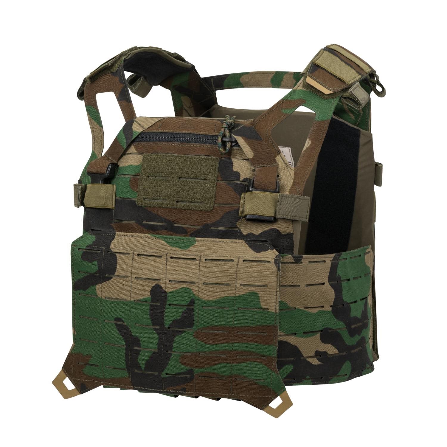 Portaplacas SPITFIRE WOODAND en laminado de nylon, vista delantera con sistema PALS/MOLLE