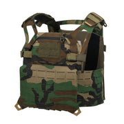 Portaplacas SPITFIRE WOODAND en laminado de nylon, vista delantera con sistema PALS/MOLLE