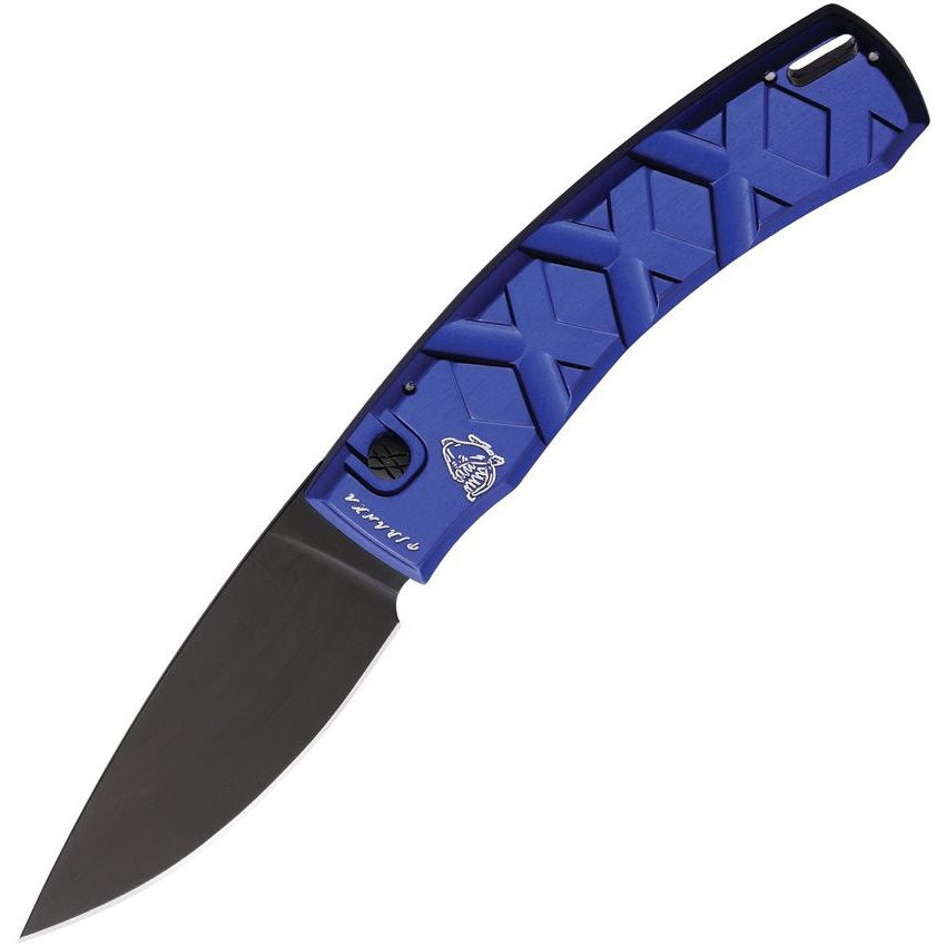 Navaja plegable azul AUTO X TACTICAL con hoja de acero 154CM y clip metálico