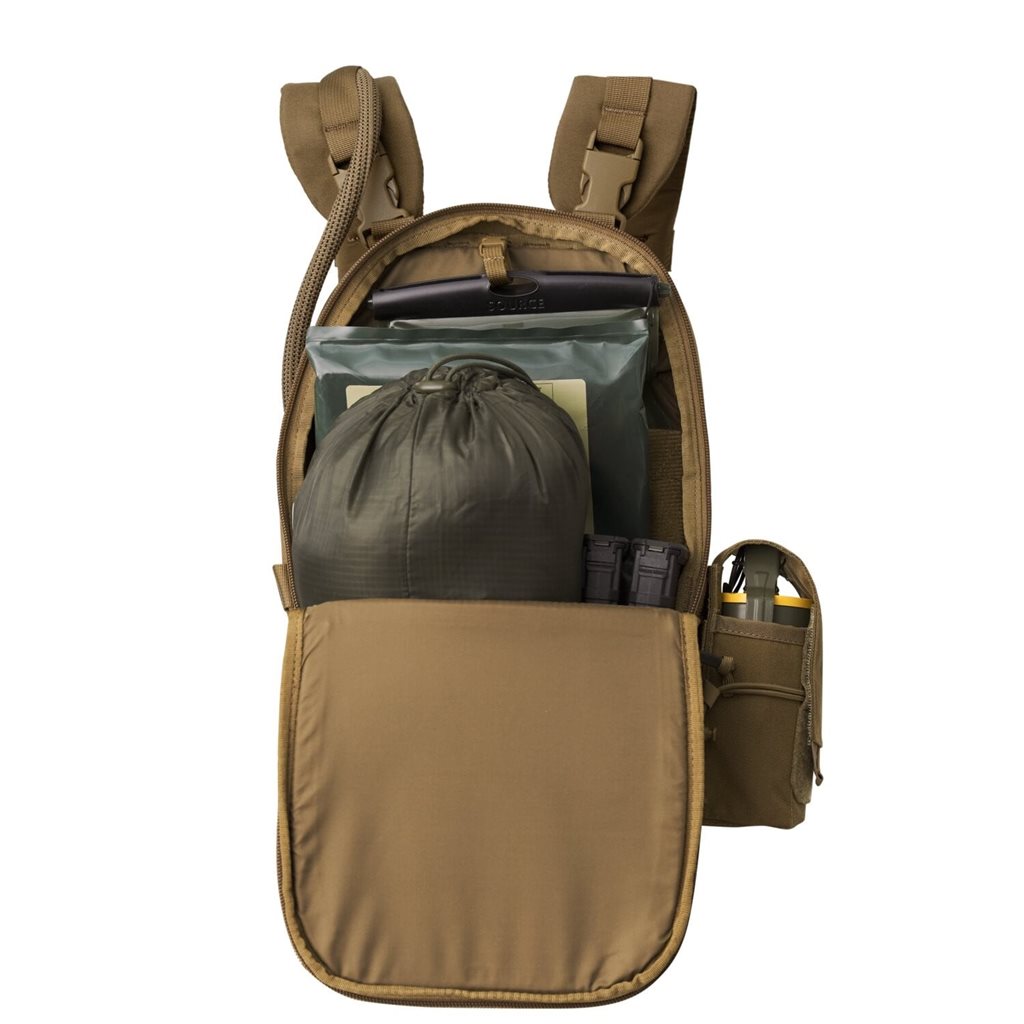 Mochila táctica GUARDIAN SMALLPACK negra de Cordura, compatible con chalecos HELIKON-TEX y rigs de pecho, con correas desmontables