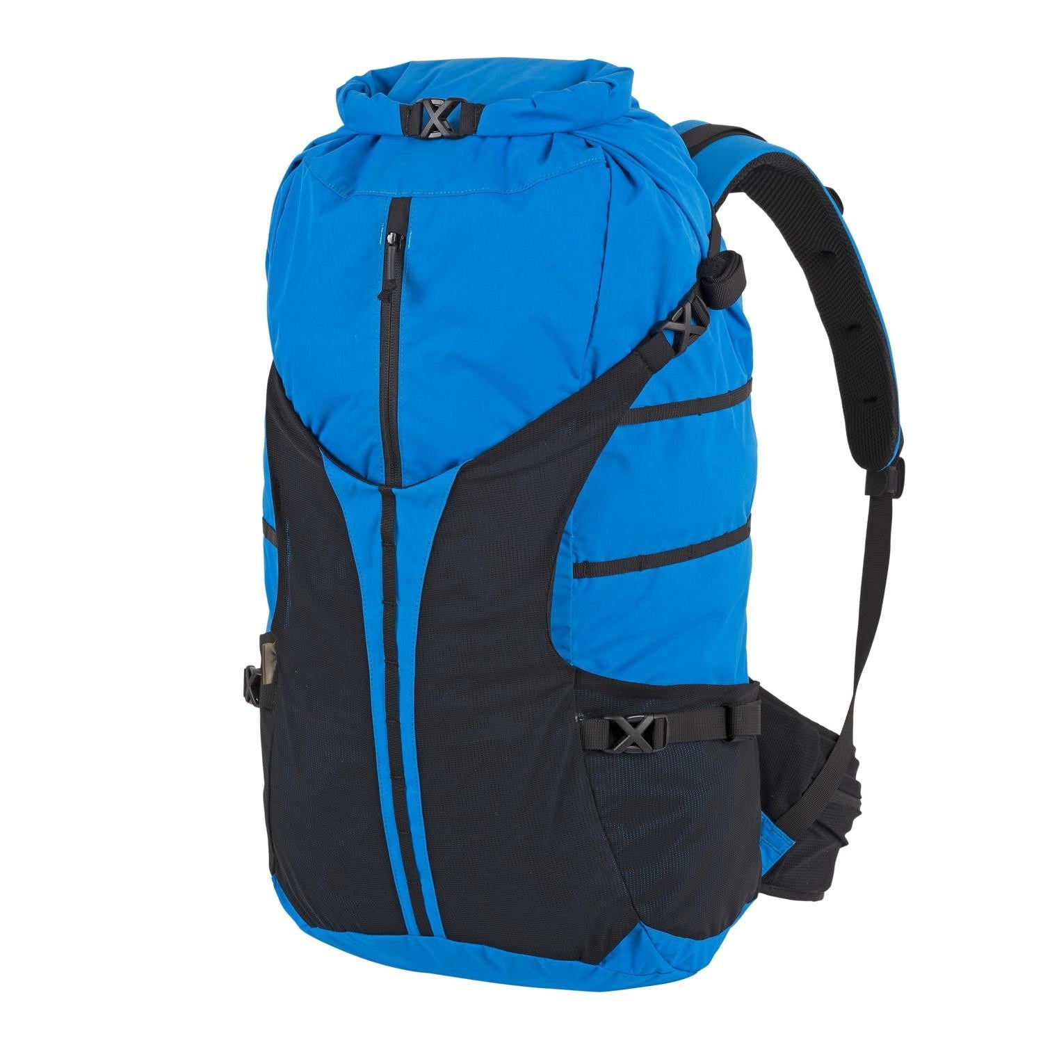 Mochila Summit negra con cierre enrollable y acceso frontal