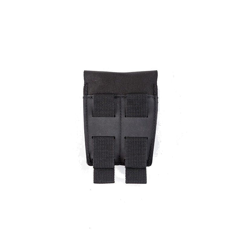 Funda para esposas LS negra con solapa y anclaje MOLLE cortado por láser