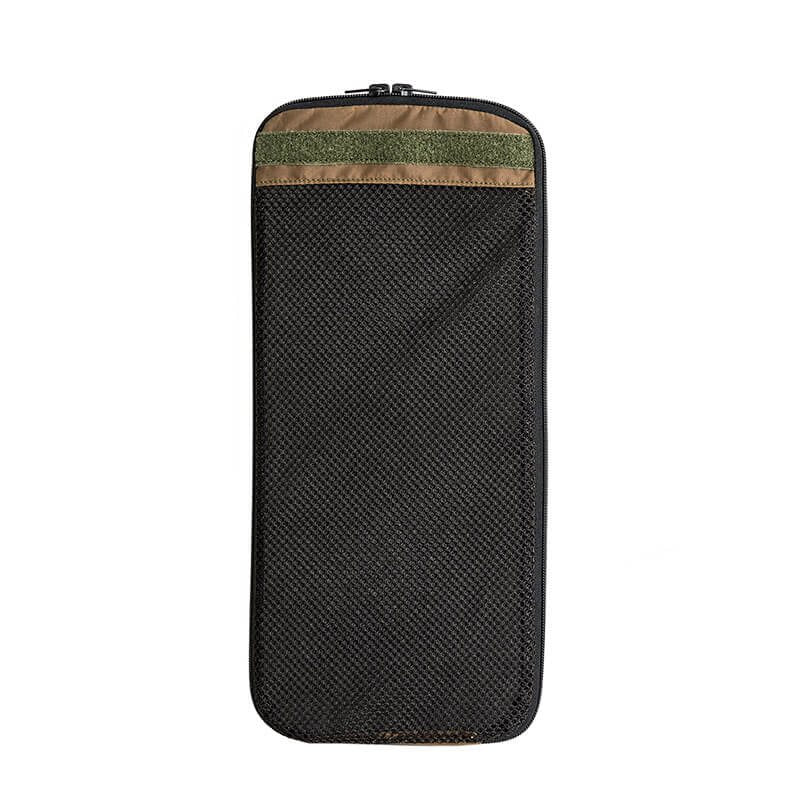 Bolsa interior beige para mochila MAGNUS con compartimento de malla, 17,5×38×8 cm