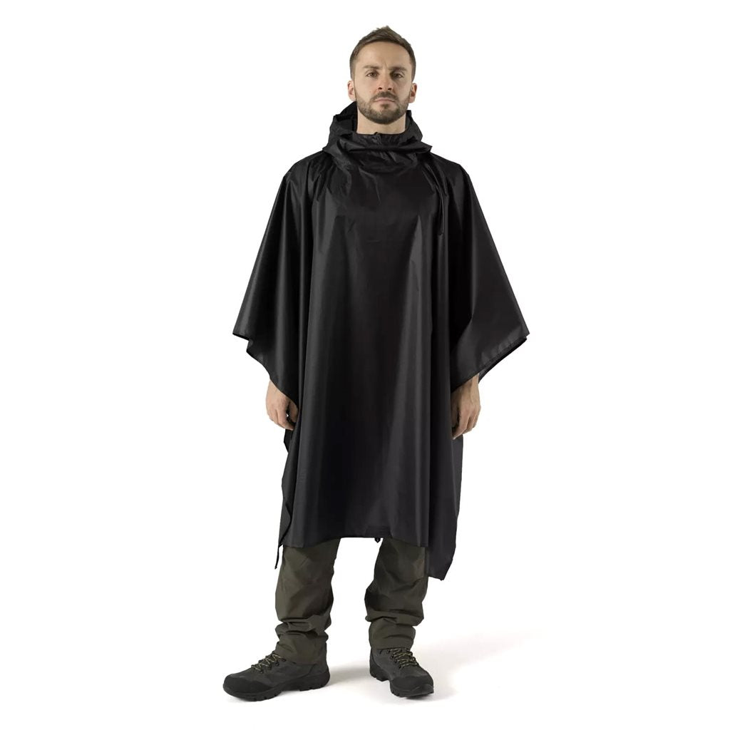 Poncho ligero Helikon negro, vista del producto