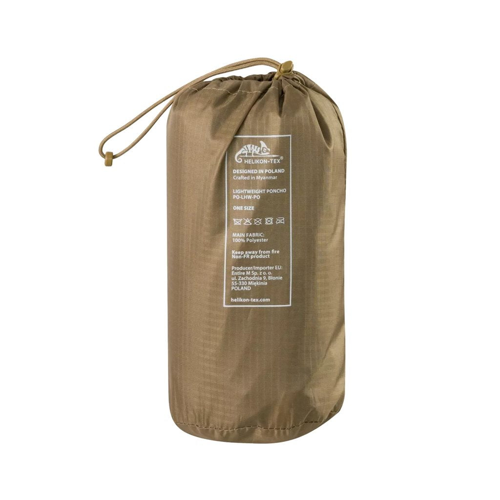 Poncho ligero Helikon negro, vista del producto