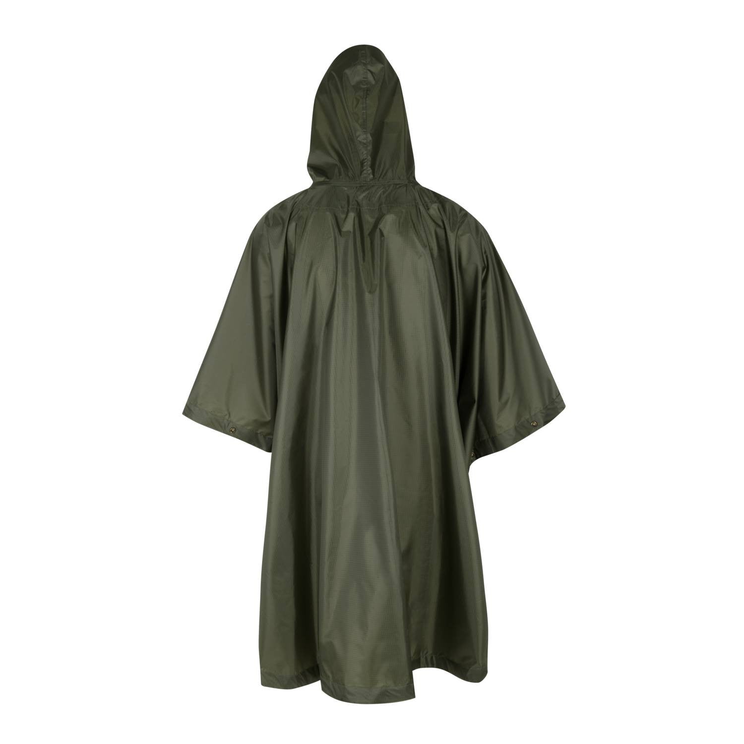 Poncho Helikon negro en tejido rip-stop con capucha y ojales metálicos