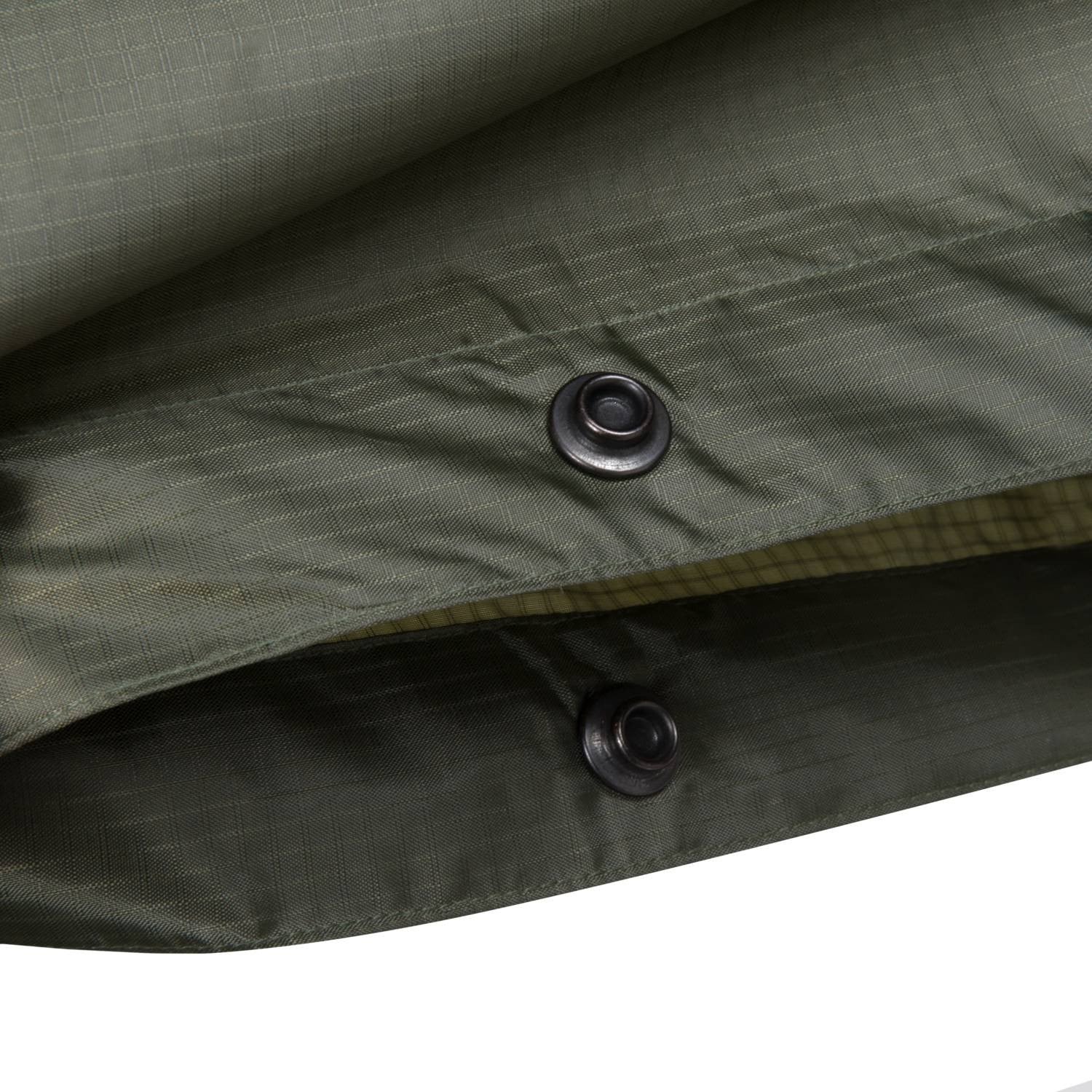 Poncho Helikon negro en tejido rip-stop con capucha y ojales metálicos