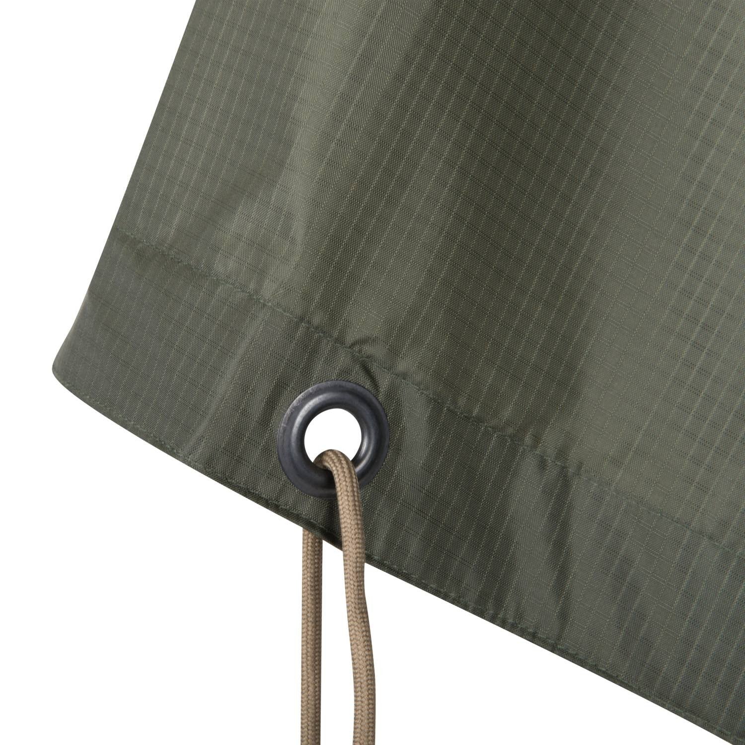 Poncho Helikon negro en tejido rip-stop con capucha y ojales metálicos