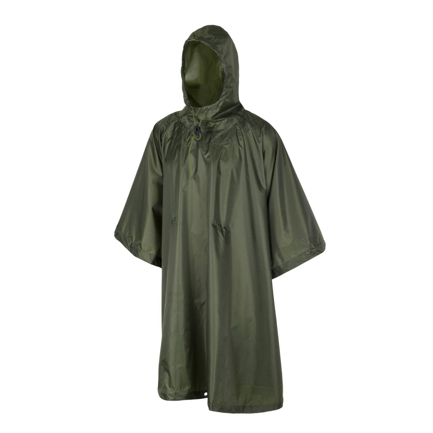 Poncho Helikon negro en tejido rip-stop con capucha y ojales metálicos