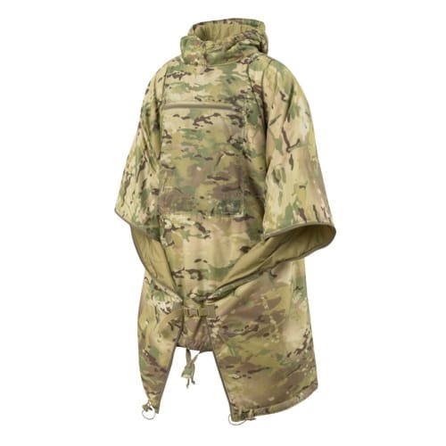 Poncho SWAGMAN ROLL Climashield Crimson Sky desplegado, impermeable de nylon, aprox. 145 x 200 cm