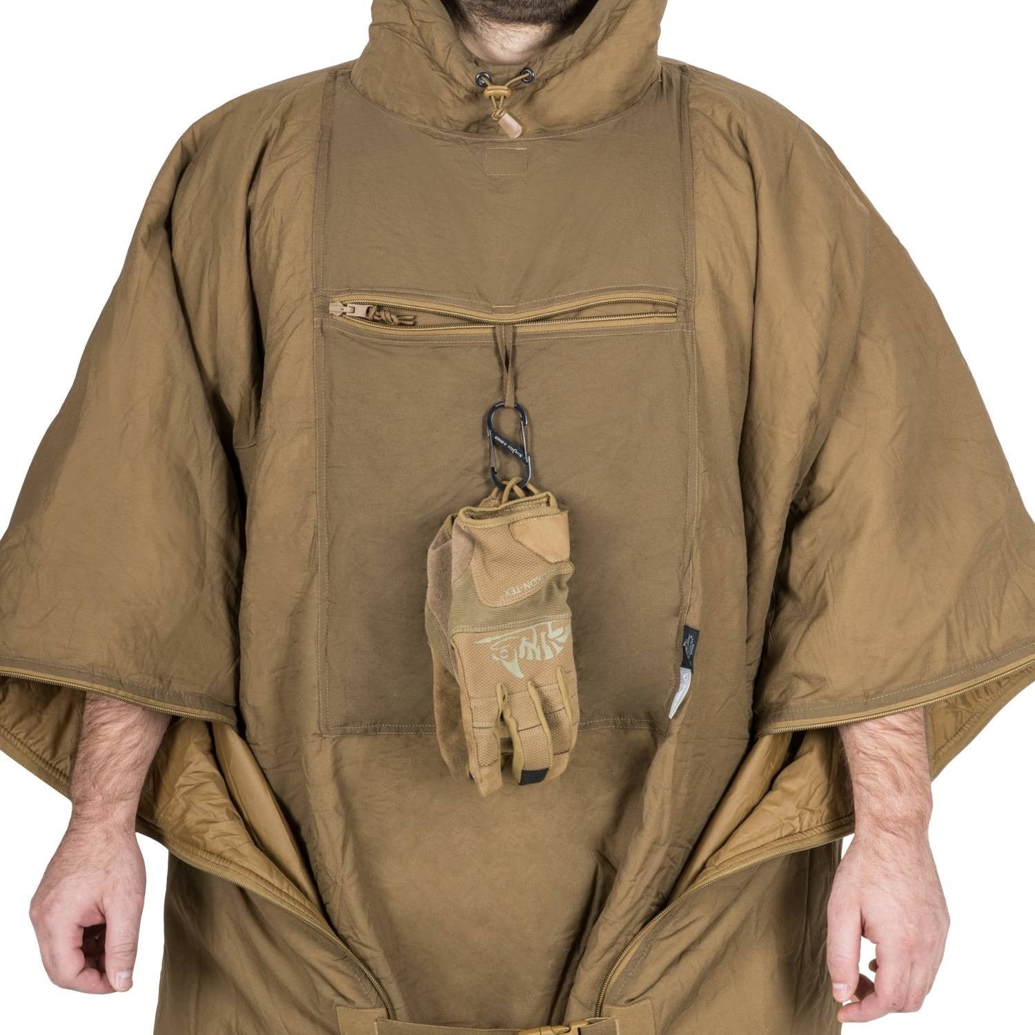 Poncho SWAGMAN ROLL Climashield Crimson Sky desplegado, impermeable de nylon, aprox. 145 x 200 cm