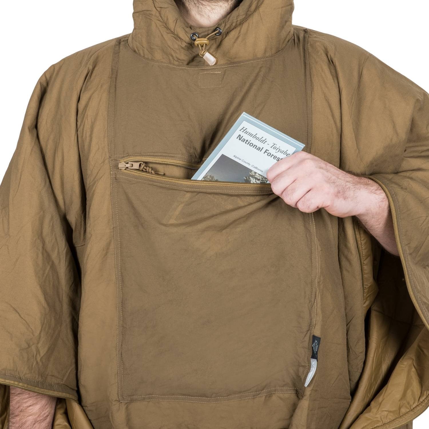 Poncho SWAGMAN ROLL Climashield Crimson Sky desplegado, impermeable de nylon, aprox. 145 x 200 cm