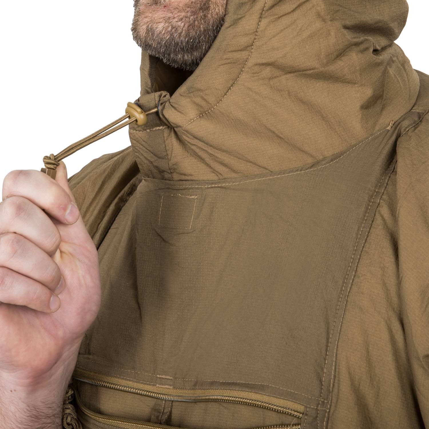 Poncho SWAGMAN ROLL Climashield Crimson Sky desplegado, impermeable de nylon, aprox. 145 x 200 cm