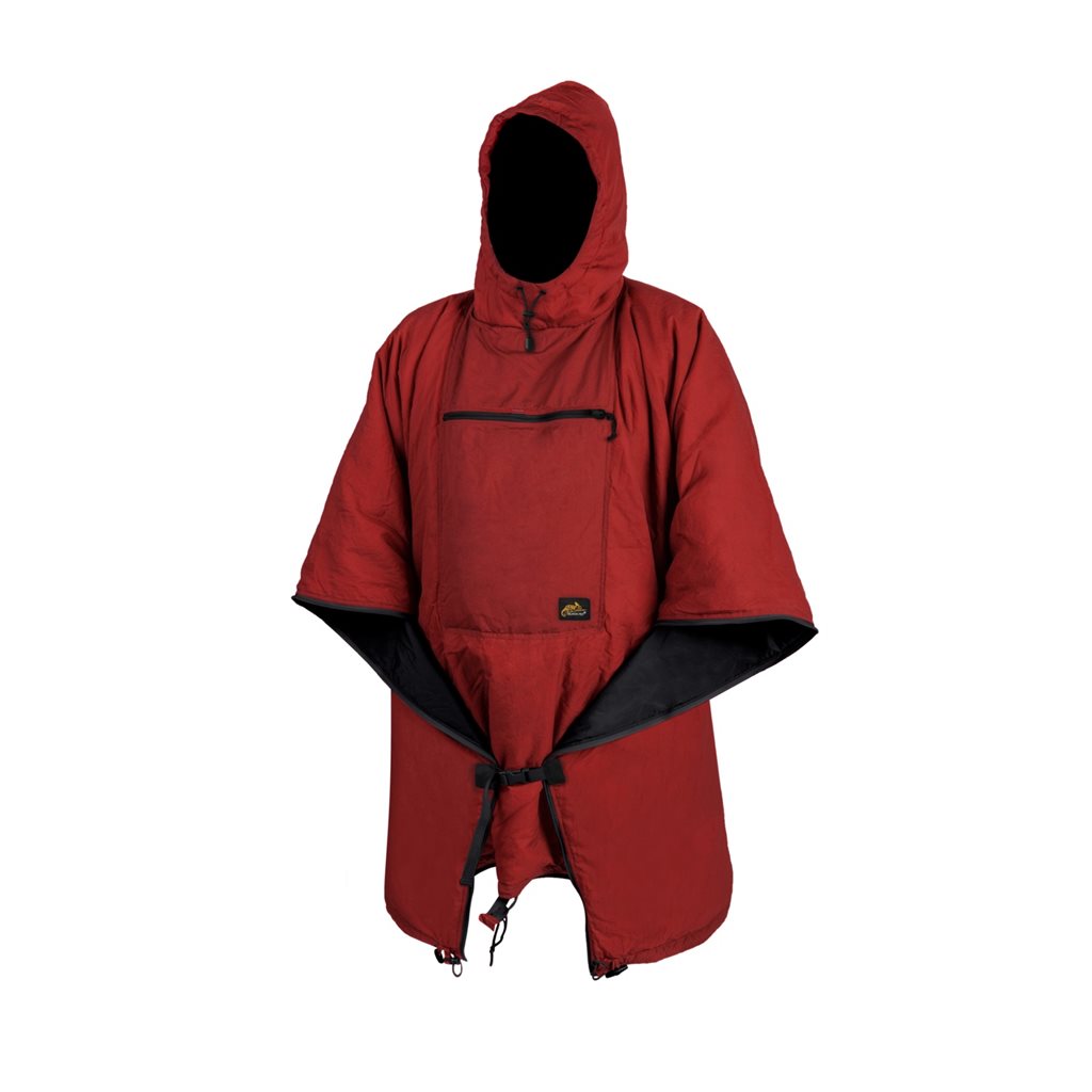 Poncho SWAGMAN ROLL Climashield Crimson Sky desplegado, impermeable de nylon, aprox. 145 x 200 cm