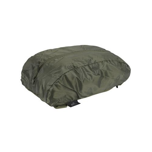 Lona bivac SUPERTARP® negra desplegada mostrando el material nylon impermeable
