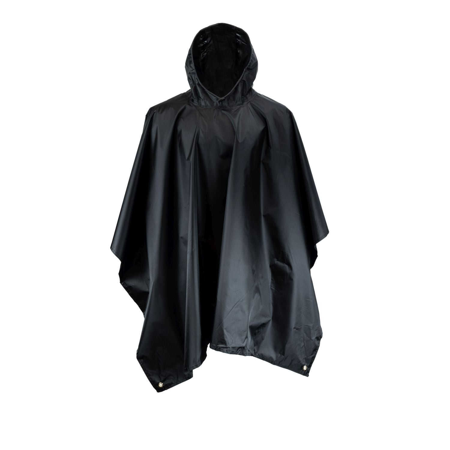 Poncho británico MIL-COM negro, nylon ripstop, vista del producto