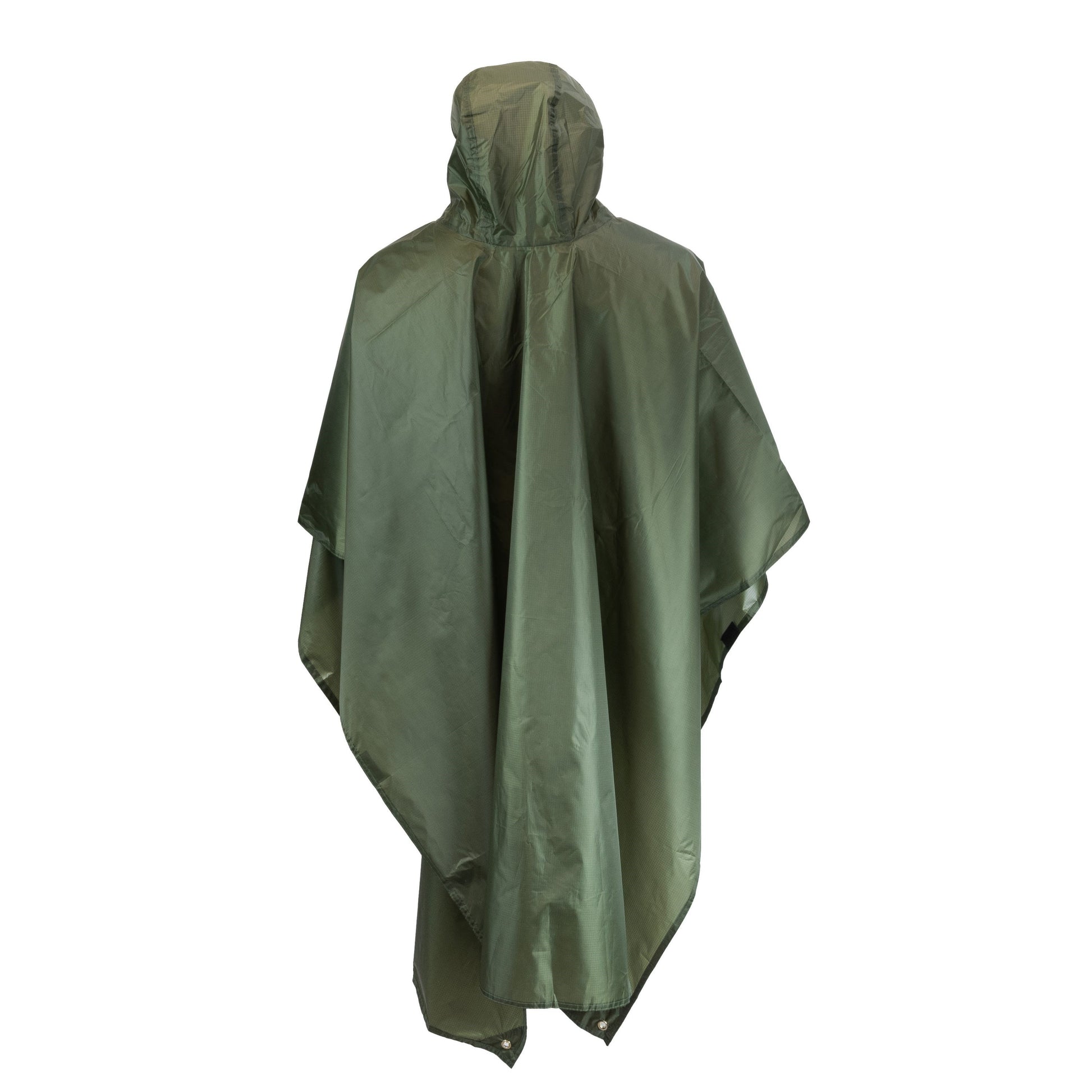 Poncho británico MIL-COM negro en nylon ripstop con capucha y 6 ojales