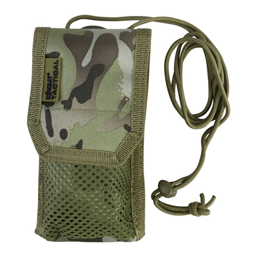 Funda MOLLE protectora para teléfono con cordón ajustable, negra, 15 x 8 x 4 cm