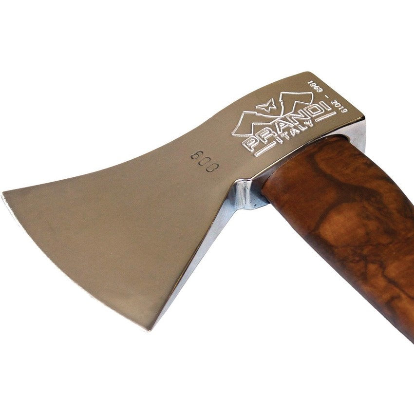 Hacha RADICA Prandi con mango de nogal y hoja de acero carbono C45/1045, longitud 36,2 cm